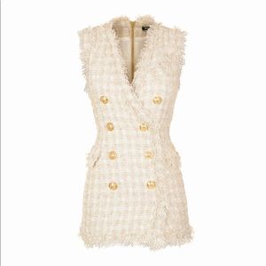 Balmain Tweded off white Dress